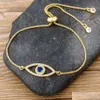 Pulsera clásica de lujo con dijes de mal de ojo para mujer, corte princesa brillante, circonita cúbica, brazaletes ajustables, joyería de cobre, regalo Dhgarden Ot6Vq