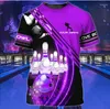 Herr t-skjortor trend spot bowling boll färgmönster 3d tryckt t-shirt mode harajuku casual rund nacke kort ärm polyestermatta