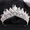 Baroque Princess Queen Handmade Beads Crystal Bridal Tiaras Crowns Luxury Headwear Diadem Wedding Hair Dress Jewelry