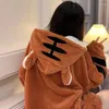 Kvinnors sömnkläder kawaii tiger djur nattklänning kvinnor vinter varma badrock anime cosplay pyjamas söt tecknad hemkläder lång nattdress