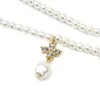 Pendant Necklaces YADA Fashion Sex Pearl Bead Presents&Necklace For Women Cubic Zircon Statement Layered Bijoux Femme Necklace SE210011