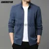 Men's Jackets New Brand Casual Fashion Stand Collar Plain Stylish Autumn Winter Jacket Zip Up Classic Breathable Coats Trendy Men's Clothing J231012