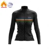 Cycling Shirts Tops Pink Dot Lady Winter Cycling Jersey Women Long Sleeves Thermal Fleece Bike Jerseys Ropa Ciclismo Mujer Female Sportswear Clothes 231011