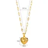 Pendentif Colliers Acier inoxydable Love Heart Collier pour femmes 2023 Chaîne à lèvres à la mode Bijoux simples 231011