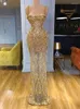 Party Dresses Strapless Spaghetti-Strap Prom Golden Beads Mermaid Women Luxury Gown For Evening Ball Custom Vestidos De Gala