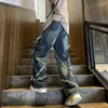 Männer Jeans Stern Quaste Ausgefranste Gerade Baggy Cargo Hip Hop Patchwork Hosen Harajuku Männlich Weiblich Streetwear Casual Denim Hosen