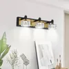 Luminária LED de 3 luzes moderna para banheiro de cristal sobre luminárias de parede para banho de espelho