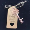 Party Favor 50pcs Portable Key Bottle Opener Rose Gold Retro Metal Keychain Hanging Ring Beer Home Bar Tool Unique Creative Gift