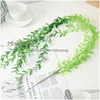 Decorative Flowers Artificial Hanging Plants Greenery Willow Leaf Fake Garland For Window Garden Home Decor Wedding Decoration Falling Dhry1