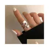 Foxanry Minimalist Rings For Women Fashion Creative Hollow Irregar Geometric Birthday Party Jewelry Dhgarden Otjtt