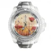 Horloges Modieus transparant siliconen wit horloge Retro bloem gepersonaliseerd heren- en dameskwartssport