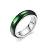 Anéis de cluster 316L aço inoxidável minimalista escuro verde calcedônia jasper design com retro óleo gotejamento anel de casal