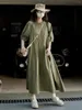 Casual Dresses ENjoyce 2023 Summer Women Vintage Green Shirt Korean Fashion Ladies Loose Straight Long Skirts Bubble Sleeve Maxi Dress