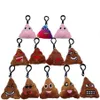 30st. Lot Emoticon Keychain Soft Plush Poop Face Key Ring Emoticon Key Chains Bag Pendant Charm Keyring Jewelry With 249D