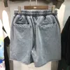 Hoogwaardige shorts grijs gewassen water doen oude casual losse korte broek zomerpaar joggers korte broek