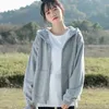 Women's Hoodies Sweatshirts Sweatshirt Hoodie Oversize Hooded Cardigan Gray Women Clothes Solid Zip Up Spring Tops Long Sleeves 231011