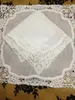 Cravat uppsättning av 12 bröllop brudhanddukar damer bomull hankies virkning spetshandduk vintage broderad hanky 12x12 "231012