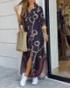 Городские сексуальные платья Женское модное платье на пуговицах в стиле рубашки Женское повседневное длинное уличное платье Большого размера Свободное домашнее платье с принтом 231011