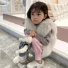 Jackets Furs Coat Children Clothing Vest Winter Thickening Baby Soild Sleeveless Pleated Versatile Girl Clothes