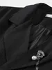 Женские куртки с цепочкой, жемчужно-шикарным украшением, короткая куртка, черное темпераментное женское однобортное пальто, осень 2023, тонкая верхняя одежда Y935
