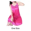 Women's Sleepwear Lady Pajamas Solid Color Smooth Lace Patchwork Night Dress For Wedding