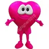 Costume da mascotte cuore di alta qualità per adulti, cartone animato, personaggio a tema anime, abito unisex di carnevale, abito da festa di fantasia natalizio