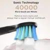 Escova de dentes Fairywill FW-508 Sonic Escova de dentes elétrica recarregável com temporizador 5 modos de carga rápida Escova de dentes 8 cabeças de escova para adultos 231012