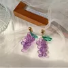 Boucles d'oreilles UILZ petit raisin en cristal frais mode coréenne Style Long Simple pour les femmes