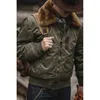 Men's Jackets 2023 B15 Jacket Men Winter Vintage Amekaji Zip Multipocket Flight Suit With Detachable Fur Collar Cotton Clothes 231011