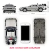 Games Mascot Costumes Back to the Future 1/24 Metal Alloy Car Diecast Marty McFly Part 1 2 3 Time Hine Delorean DMC12 Model Toy Bookshe