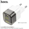 HOCO C125A USB C 18W 20W PD prise ue conception transparente chargeur rapide pour chargeur de téléphone portable avec kits de câbles type-c à type-c