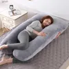 Cuscini per maternità Cuscino per maternità da 45 pollici con copertura in velluto di cotone Cuscini per maternità a forma di U per tutto il corpo con supporto per la pancia sul retro dei fianchi per dormire L231106