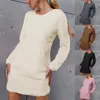 Lässige Kleider Kleid Warm Frauen Kurzpullover 5 Farben Mini Winter Minimalistisch für Outdoor
