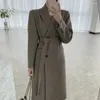 Giacche da donna Corea del Sud Dongdaemun Inverno Moda allentata Net Red Ocean Air Con doppio petto Cappotto di lana medio lungo Donna