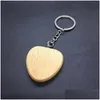 Keychains & Lanyards Keychains Blank Round Rec Heart Wooden Key Chain Diy Customized Wood Keyrings Tags Gifts Accessories Wholesale1 F Dhmo8