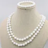 Colar brincos conjunto 8mm natural branco tridacna contas pulseira conjuntos feminino meninas presentes de natal diy moda jóias fazendo pedra gemas