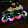 Skate Accessories 4pc 90A Rainbow 72mm 76mm 80mm Flash Roller LED Light PU Inline Glid Plate Rotating 231011