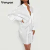 Casual Dresses Autumn Women Dress Fashion Shirt For Bright Single Breasted Long Sleeve Straight Style