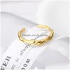 Vergulde onregelmatige ringen voor vrouwen Verstelbare open roestvrijstalen ring Trend Engagement Wedding Jewerly Anillos Dhgarden Ot30Z