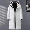 Men's Down Parkas Fashion Winter Jackets Men Hooded Thicken Warm White Duck Coats BlackWhite Puffer Jacket High Quality Overcoat 231011