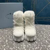 Nylon Plack Ankle Shearling Apres-Ski Snow Shearling Boots Pumpar Bootie Round Toe Women's Boot Luxury Designer Fashion Lace Up Flats Shoes Factory Factwear Storlek 35-42