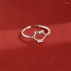 Clusterringe Silber Farbe Trendy Süßes Tiger Engagement für Frauen Paar elegante einfache handgefertigte Schmuck Verstellbare Finger Ring Geschenk