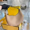 Luxury Womens Makeup Bag Designer Bottom Gold Letter Moon Half Shoulder Fashion Handbag Classic Printed Bag