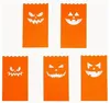 20pcs Halloween Luminary Bags Flame Resistant Candle Bags In 5 Kinds Of Pumpkin Grimace Patterns For Halloween Party Supplies