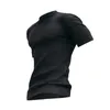 T-shirt da uomo Camicia da allenamento a griglia traspirante sottile da uomo Abbigliamento causale Primavera Estate Fresco Fitness all'aperto Manica corta Girocollo Magliette