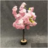 Fleurs décoratives Mini Styles Artificielle Fleur De Soie Cerisier Ornements Simation Plante Arbres Table Pour La Maison Décorations De Mariage Dhzs5