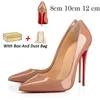 Mit Box Designer Damen High Heel Red Bottoms Heels Luxurys Pump Platform Peep-Toes Sandalen Sexy spitze Zehen Rote Sohle 8 cm 10 cm 12 cm Sneakers