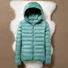 Women's Down Parkas Down Jacket Women Coat秋の春のジャケット暖かいキルティングパーカーの女性と軽い女性のウルトラライトフード付き231011