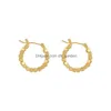 Круглые серьги-кольца для женщин, золотые массивные металлические серьги из нержавеющей стали, трендовые ювелирные изделия для вечеринок, подарок для пары Brinco Dhgarden Otniq