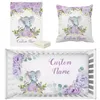 Bedding Sets LVYZIHO Baby Crib Bedding Set Custom Name Chic Flower Elephant Bedding Set 231012